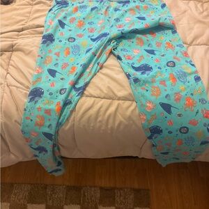 Light Teal Ocean Print Women's Pajama Pants
